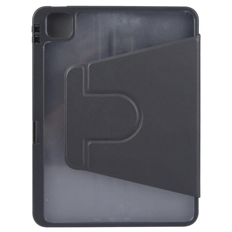 For iPad Pro 13 2024 GEBEI Acrylic TPU 3-folding Rotating Smart Tablet Leather Case withh Pen Slot(Black)