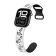For Apple Watch Series 10 46mm Colorful Butterfly Pattern 8-shaped Buckle Silicone Watch Band(White Black) - free shipping - PMc TechLife - Order now!