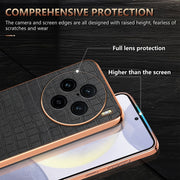 For vivo X100 Pro 5G / X100s Pro AZNS Electroplated Frame Crocodile Texture Full Coverage Phone Case(Brown)