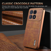 For Redmi K70 Ultra AZNS Electroplated Frame Crocodile Texture Full Coverage Phone Case(Green)