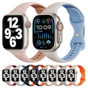For Apple Watch SE 40mm Two Color Slim Butterfly Buckle Silicone Watch Band(Starlight Orange)