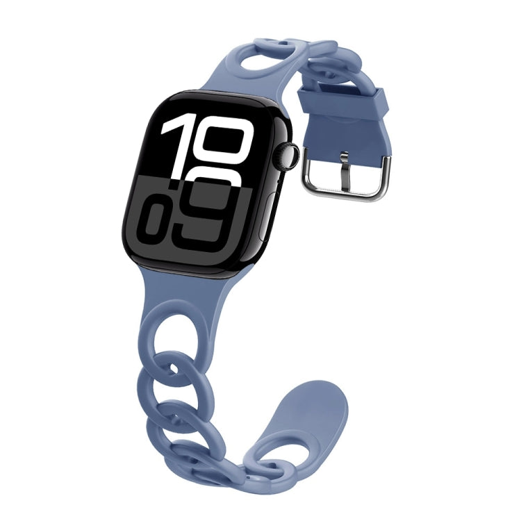 For Apple Watch Series 10 46mm Donut Hollow Silicone Watch Band(Lavender Gray)