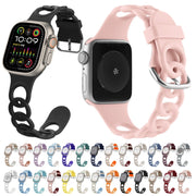 For Apple Watch Series 10 46mm Donut Hollow Silicone Watch Band(White)