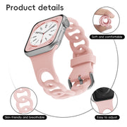 For Apple Watch Series 3 42mm Donut Hollow Silicone Watch Band(Starlight Orange)