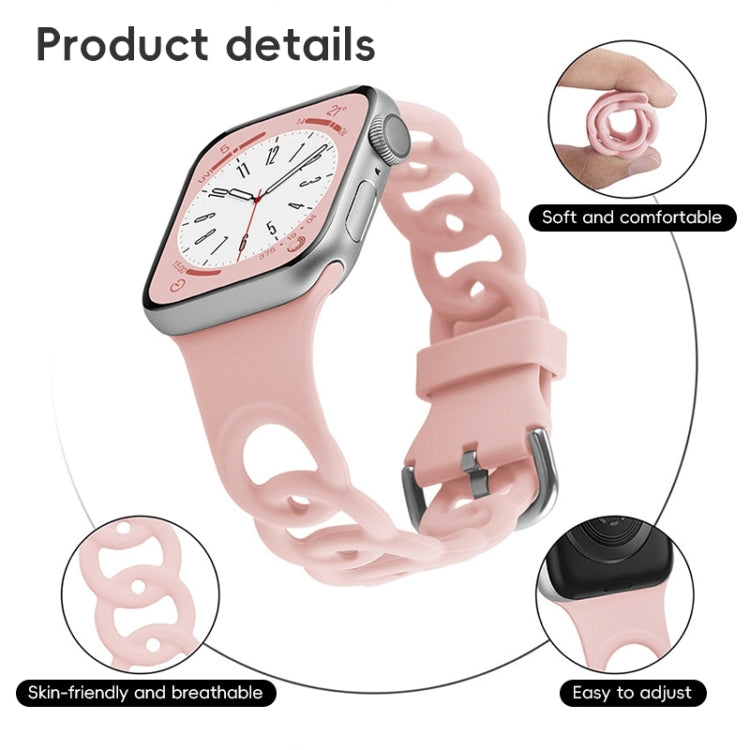 For Apple Watch Series 10 42mm Donut Hollow Silicone Watch Band(Walnut)