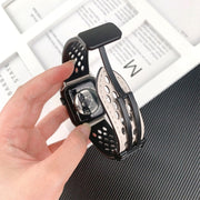 For Apple Watch Ultra 49mm Hole Style Folding Buckle PU Leather Watch Band(Taupe)