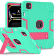 For iPad Pro 11 2024 Contrast Color Silicone Acrylic PC Tablet Case with Holder(Mint Green Rose Red) - iPad Pro 11 2024 Cases by PMC TechLife | Online Shopping South Africa | PMC TechLife | Buy Now Pay Later Mobicred