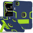 For iPad Pro 11 2024 Contrast Color Silicone Acrylic PC Tablet Case with Holder(Navy Blue Yellow Green) - iPad Pro 11 2024 Cases by PMC TechLife | Online Shopping South Africa | PMC TechLife | Buy Now Pay Later Mobicred
