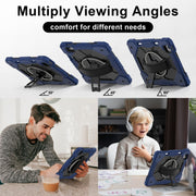 For iPad Air 11 2025 / 2024 Contrast Color Robot Silicone Hybrid PC Tablet Case(Navy Black)
