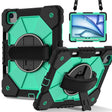 For iPad Air 11 2025 / 2024 Contrast Color Robot Silicone Hybrid PC Tablet Case(Black Mint Green) - free shipping - PMC TechLife - Order now!