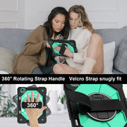 For iPad Air 11 2025 / 2024 Contrast Color Robot Silicone Hybrid PC Tablet Case(Black Mint Green)