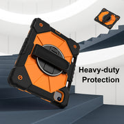 For iPad Air 11 2025 / 2024 Contrast Color Robot Silicone Hybrid PC Tablet Case(Black Orange)