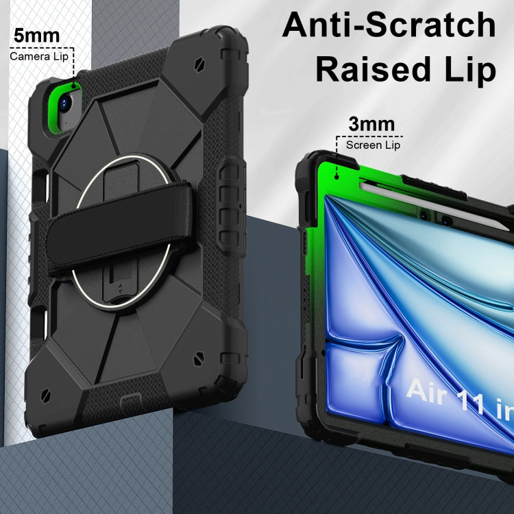 For iPad Air 11 2024 Contrast Color Robot Silicone Hybrid PC Tablet Case(Black)