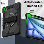 For iPad Air 11 2024 Contrast Color Robot Silicone Hybrid PC Tablet Case(Black)