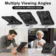 For iPad Air 11 2024 Contrast Color Robot Silicone Hybrid PC Tablet Case(Black)