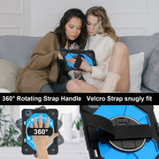 For iPad Air 11 2025 / 2024 Contrast Color Robot Silicone Hybrid PC Tablet Case(Black Blue)