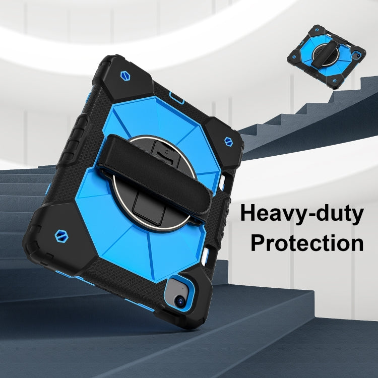 For iPad Air 11 2025 / 2024 Contrast Color Robot Silicone Hybrid PC Tablet Case(Black Blue)