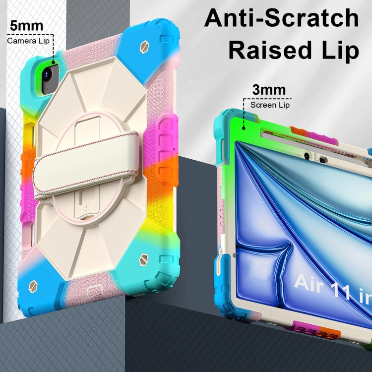 For iPad Air 11 2024 Contrast Color Robot Silicone Hybrid PC Tablet Case(Colorful Blue)