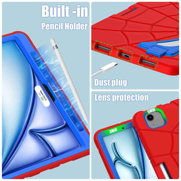 For iPad Air 11 2025 / 2024 Silicone + PC Shockproof Protective Tablet Case(Red Blue)