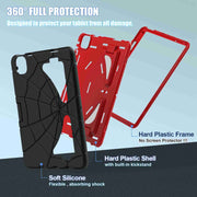 For iPad Air 11 2024 Silicone + PC Shockproof Protective Tablet Case(Black Red)