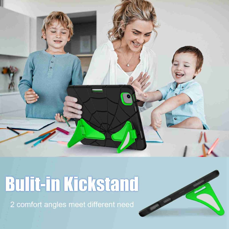 For iPad Air 11 2024 Silicone + PC Shockproof Protective Tablet Case(Black Green)