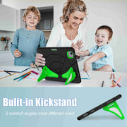 For iPad Air 11 2024 Silicone + PC Shockproof Protective Tablet Case(Black Green)
