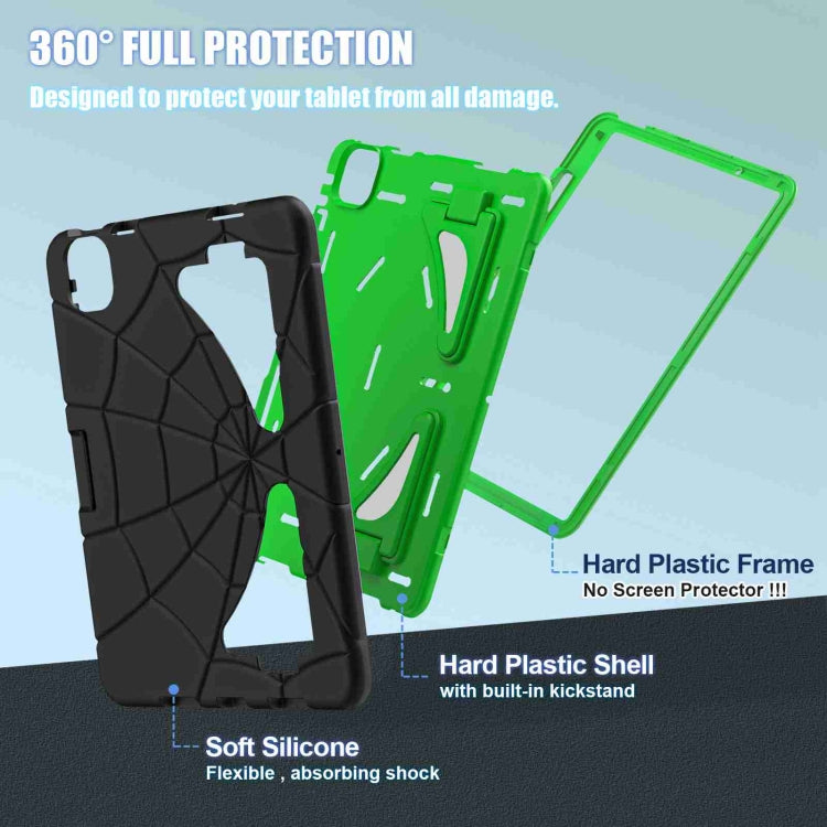 For iPad Air 11 2024 Silicone + PC Shockproof Protective Tablet Case(Black Green)