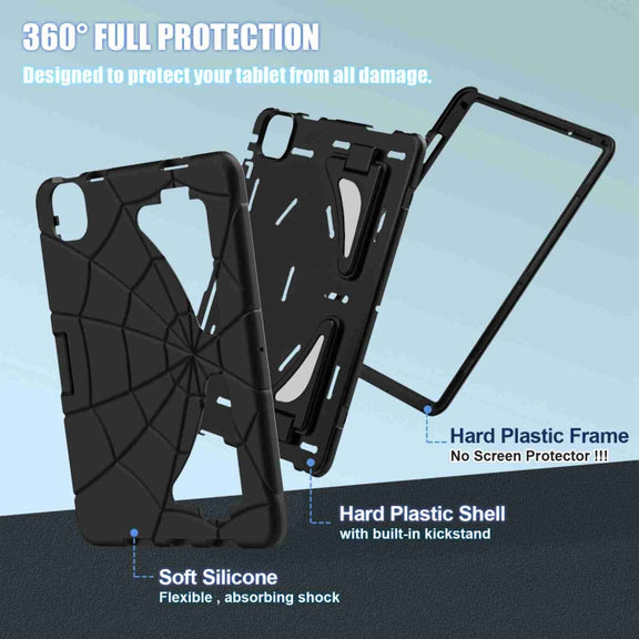 For iPad Air 11 2025 / 2024 Silicone + PC Shockproof Protective Tablet Case(Black)