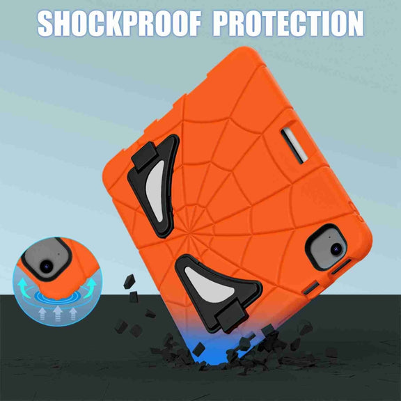 For iPad Air 11 2025 / 2024 Silicone + PC Shockproof Protective Tablet Case(Orange Black)