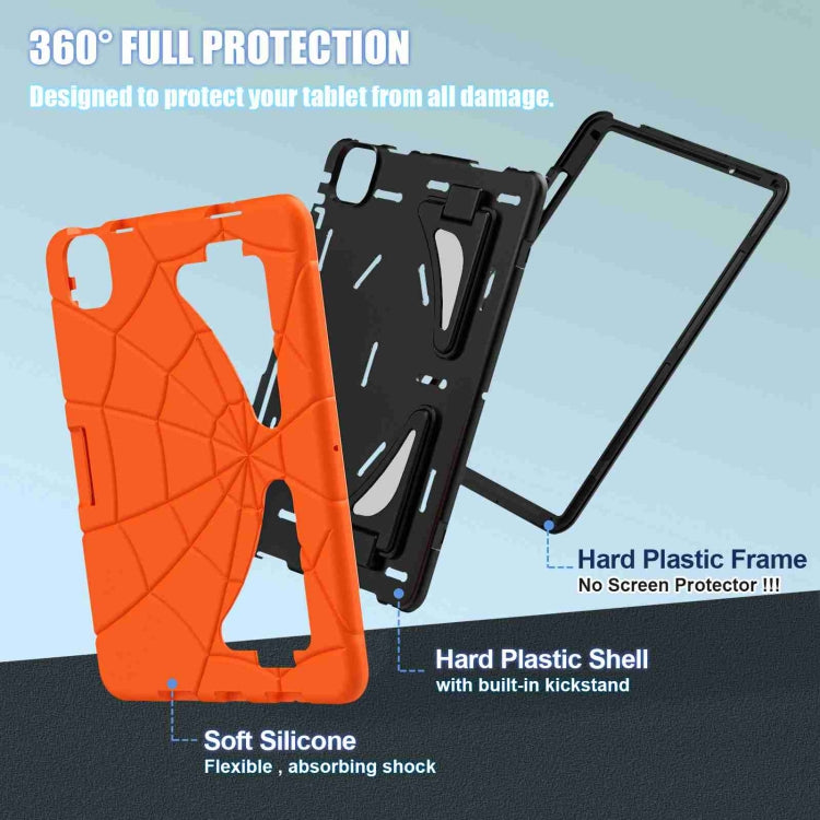 For iPad Air 11 2025 / 2024 Silicone + PC Shockproof Protective Tablet Case(Orange Black)