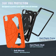 For iPad Air 11 2025 / 2024 Silicone + PC Shockproof Protective Tablet Case(Orange Black)
