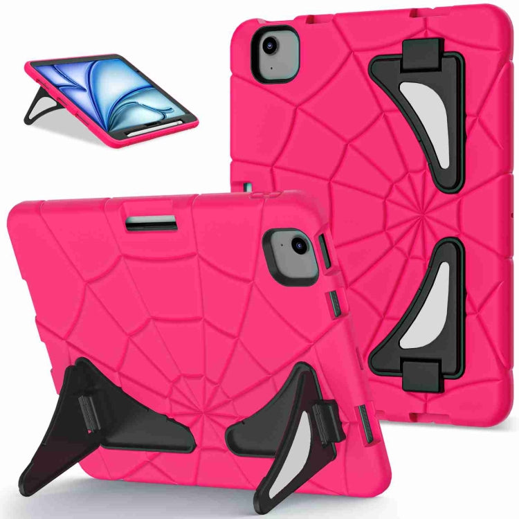 For iPad Air 11 2025 / 2024 Silicone + PC Shockproof Protective Tablet Case(Rose Red Black)