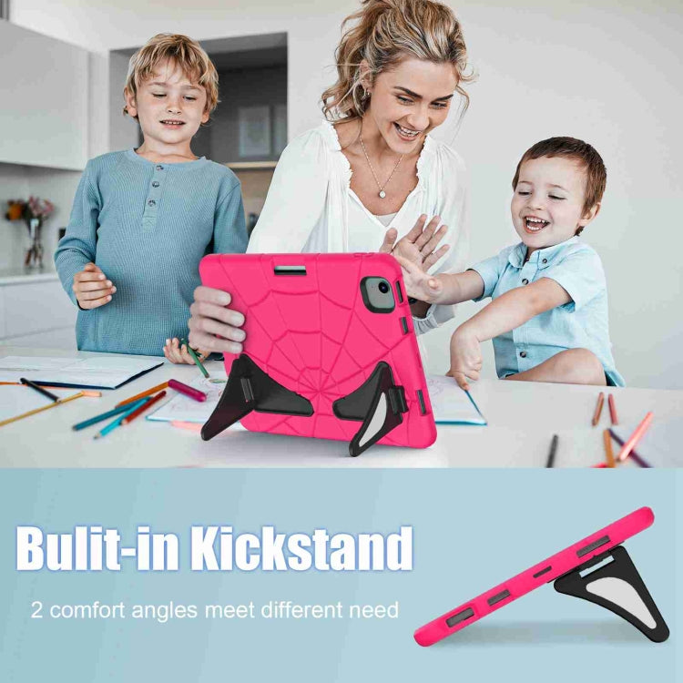 For iPad Air 11 2025 / 2024 Silicone + PC Shockproof Protective Tablet Case(Rose Red Black)