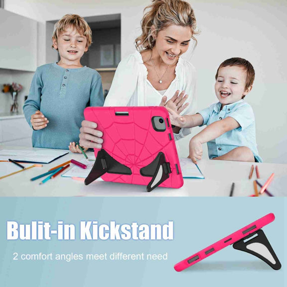 For iPad Air 11 2025 / 2024 Silicone + PC Shockproof Protective Tablet Case(Rose Red Black)