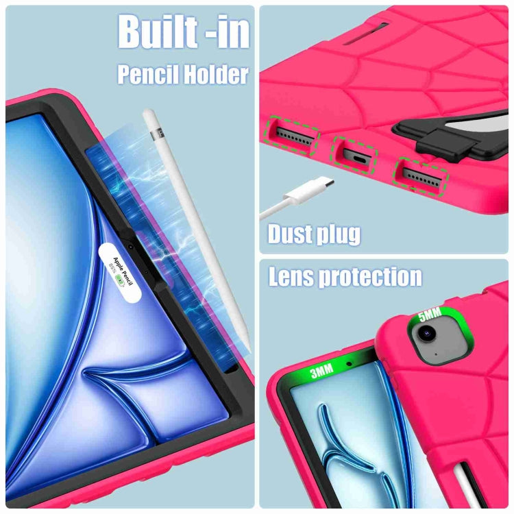 For iPad Air 11 2025 / 2024 Silicone + PC Shockproof Protective Tablet Case(Rose Red Black)