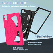 For iPad Air 11 2025 / 2024 Silicone + PC Shockproof Protective Tablet Case(Rose Red Black)