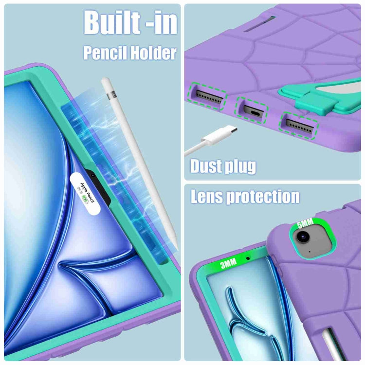 For iPad Air 11 2024 Silicone + PC Shockproof Protective Tablet Case(Purple Mint Green)