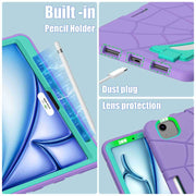 For iPad Air 11 2024 Silicone + PC Shockproof Protective Tablet Case(Purple Mint Green)