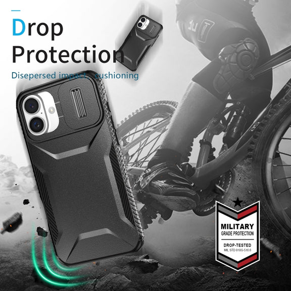 For iPhone 16 Sliding Camshield Phone Case(Black)