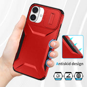 For iPhone 16 Sliding Camshield Phone Case(Red)
