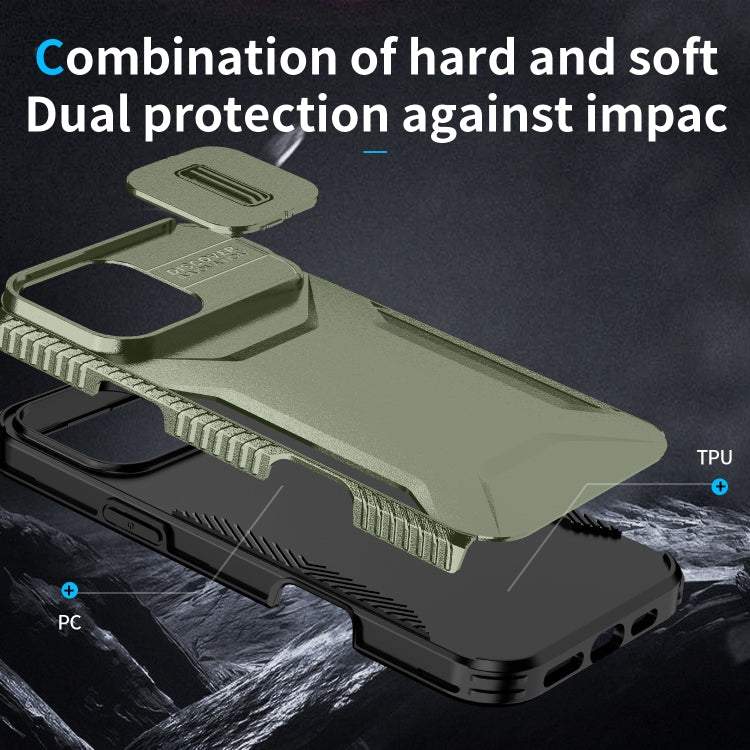 For iPhone 16 Pro Max Sliding Camshield Phone Case(Alpine Green)
