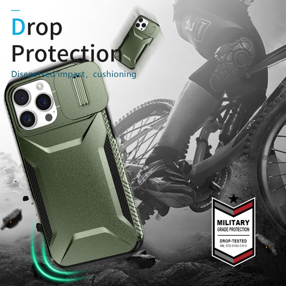 For iPhone 16 Pro Max Sliding Camshield Phone Case(Alpine Green)