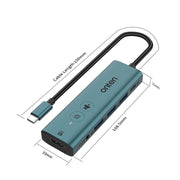 Onten UC123+ USB-C / Type-C to HDTV Multi-function HUB Docking Station with Button, Length:1.5m(Green)