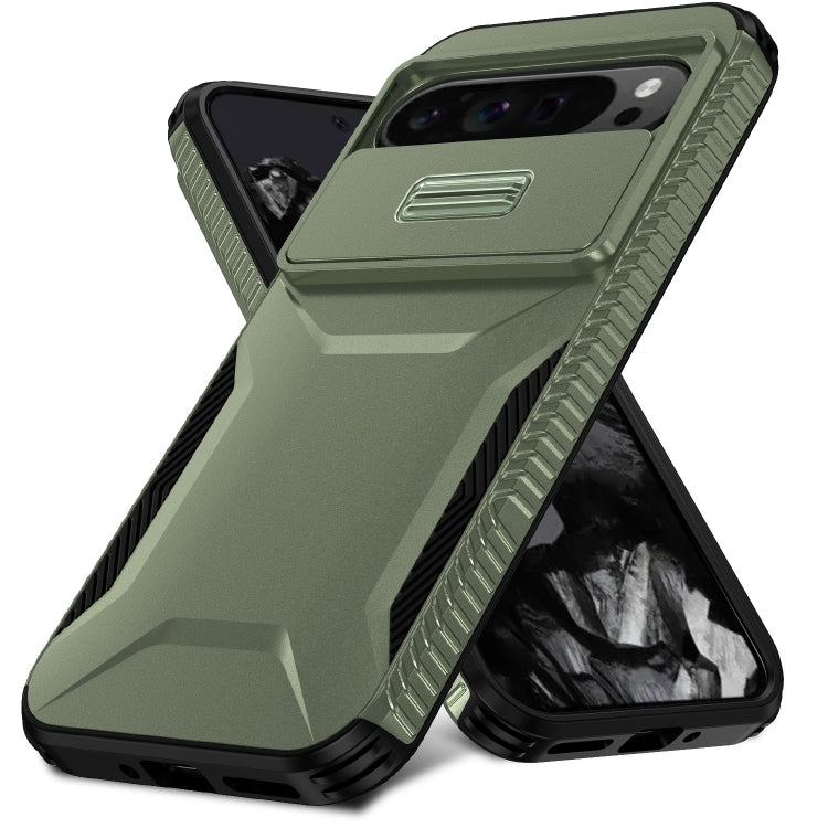 For Google Pixel 9 Pro XL Sliding Camshield Phone Case(Alpine Green)