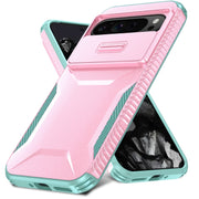For Google Pixel 10 Pro XL / 9 Pro XL Sliding Camshield Phone Case(Pink + Grey Green)
