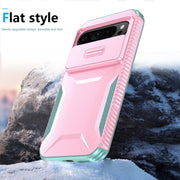 For Google Pixel 10 Pro XL / 9 Pro XL Sliding Camshield Phone Case(Pink + Grey Green)