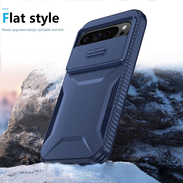 For Google Pixel 9 Pro XL Sliding Camshield Phone Case(Blue)