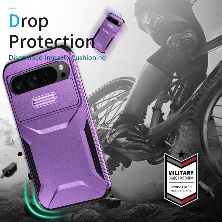 For Google Pixel 9 Pro XL Sliding Camshield Phone Case(Purple)