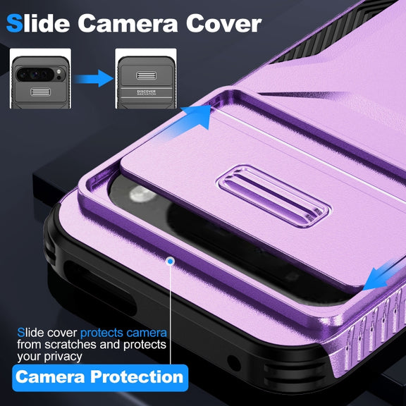 For Google Pixel 9 Pro XL Sliding Camshield Phone Case(Purple)