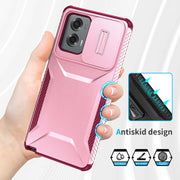 For Motorola Moto G Stylus 5G 2024 Sliding Camshield Phone Case(Pink + Rose Red)